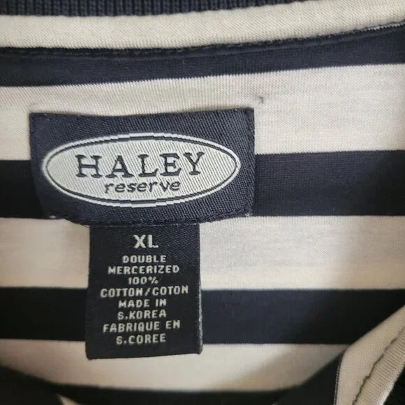 Haley Reserve Polo Golf Shirt Striped XL Men's Cherry Creek Country Club Preppy - Picture 8 of 10